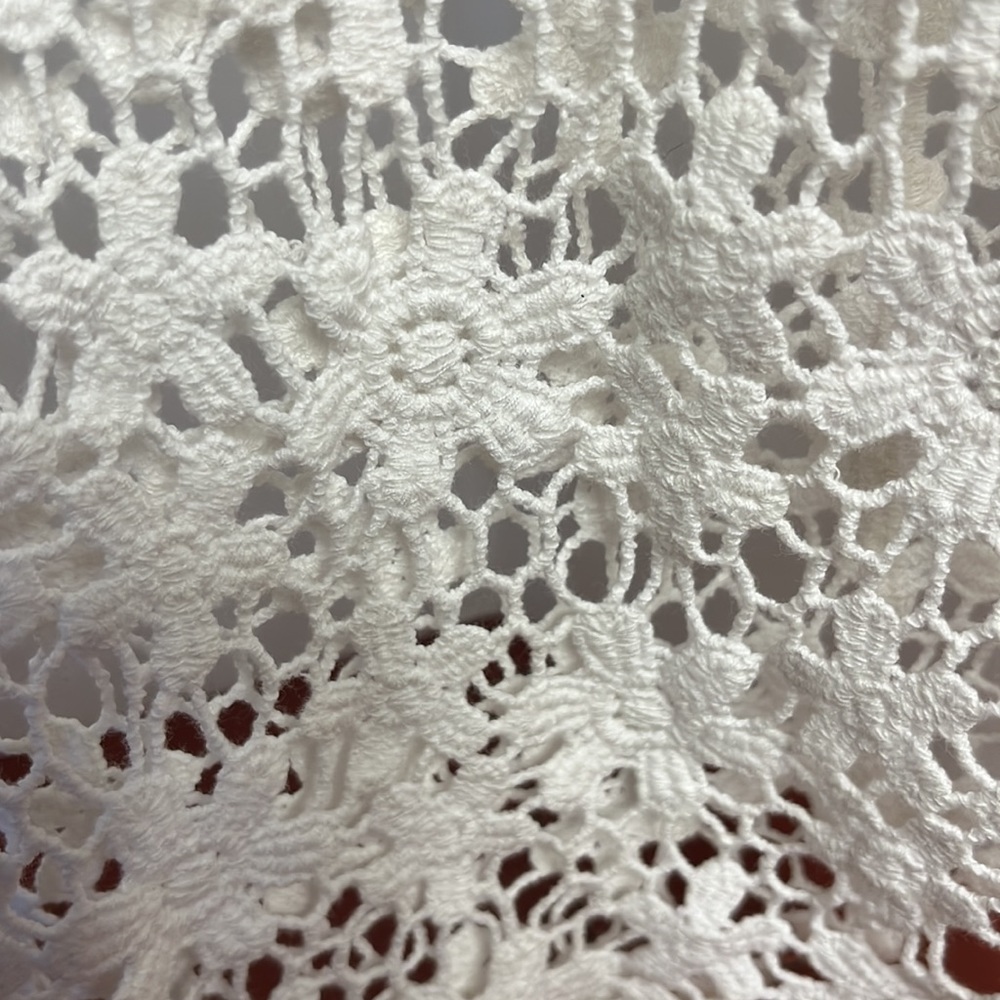 Light-weight white Alfani jacket, cover up, crocheted cardigan. Size P/M - Picture 6 of 6